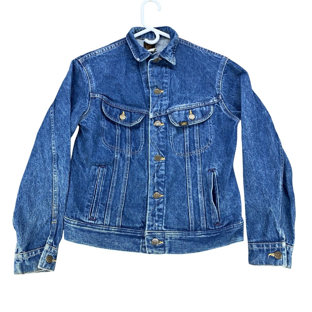 LEE Trucker Jean Jacket Womens Size 18 Blue Denim Med Wash Cotton Vintage Y2K